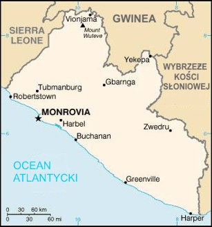 Liberia map/CIA
