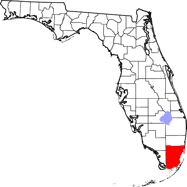 Miami-Dade County map Image/David Benbennick