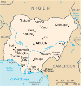 Nigeria map/CIA