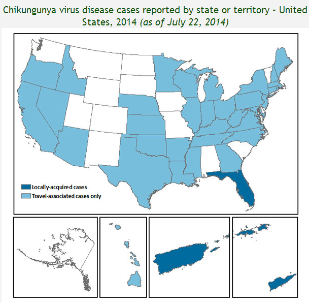 US chikungunya map