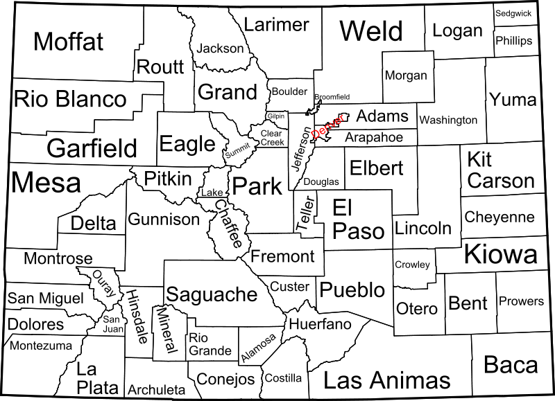 Colorado counties map/David Benbennick 
