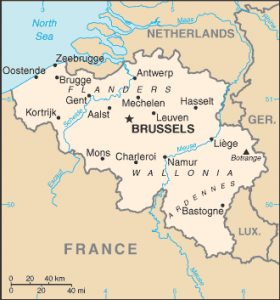 Belgium map/CIA