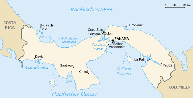 Panama map/CIA