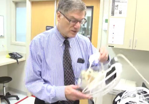 Dr. Bruce Ribner gives a tour of the Emory University Hospital isolation unit  Image/Video Screen Shot