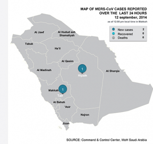 Saudi MERS cases 9-12-14 Image/Saudi MOH