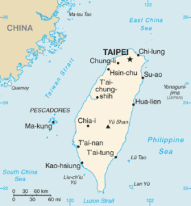 Taiwan map/CIA
