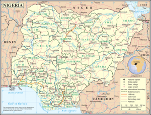 Nigeria map divided by states/United Nations 