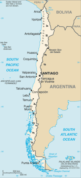 Chile map/CIA