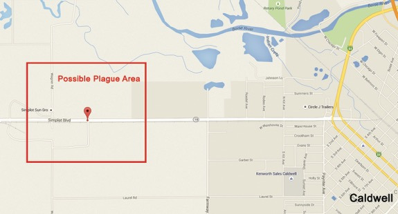 Idaho plague map Image/Idaho Department of Health