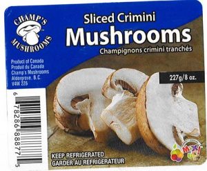 Sliced  Crimini Mushrooms