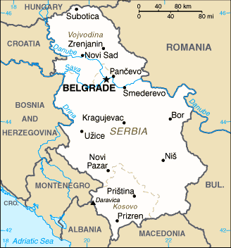 Serbia map/CIA