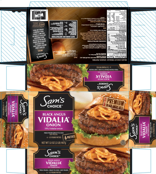 Sam’s Choice Black Angus Beef Patties with 19% Vidalia ® Onion/FSIS