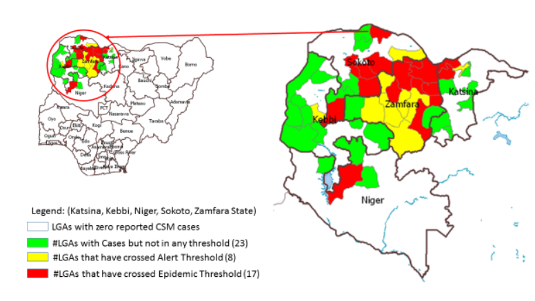 Nigeria meningitis map/NCDC