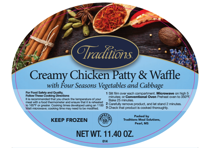 Traditions Creamy Chicken Patty & Waffle Image/FSIS