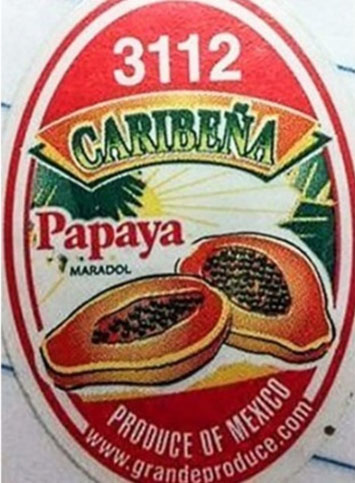 Caribeña Papaya Maradol Image/FDA