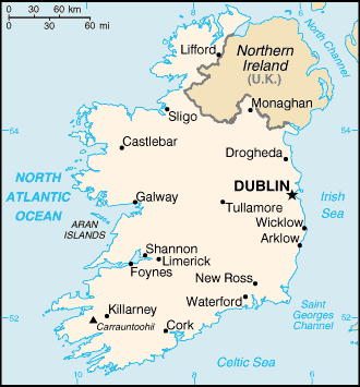 Ireland map/CIA