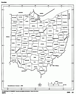Ohio county map/US Census Bureau
