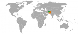 Afghanistan Pakistan map/Public domain image- Pahari Sahib
