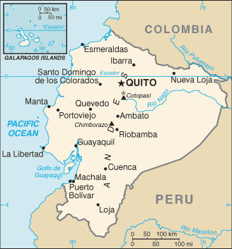 Ecuador map/CIA