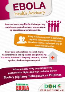 Ebola Health Advisory/Philippines Dept of Health