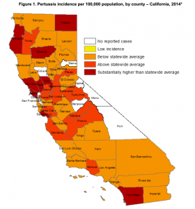 Pertussis incidence in California/CDPH 