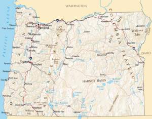 Oregon map Image/ National Atlas of the United States