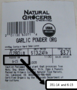 Natural Grocers brand Organic Garlic Powder /FDA