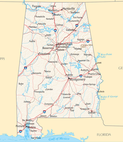 Alabama/National Atlas of the United States