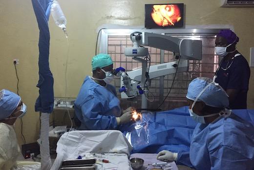 This is the ophthalmic procedure room at the Lowell and Ruth Gess Eye Hospital (Freetown, Sierra Leone). Image/Steven Yeh, MD