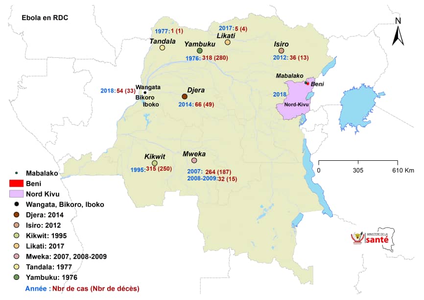 Ebola outbreaks in the Democratic Republic of the Congo Image/DRC MOH