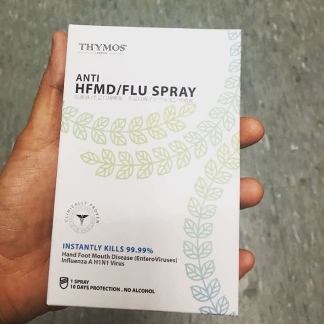 Thymos brand Anti-HFMD / Flu Spray Image/Malaysia MOH